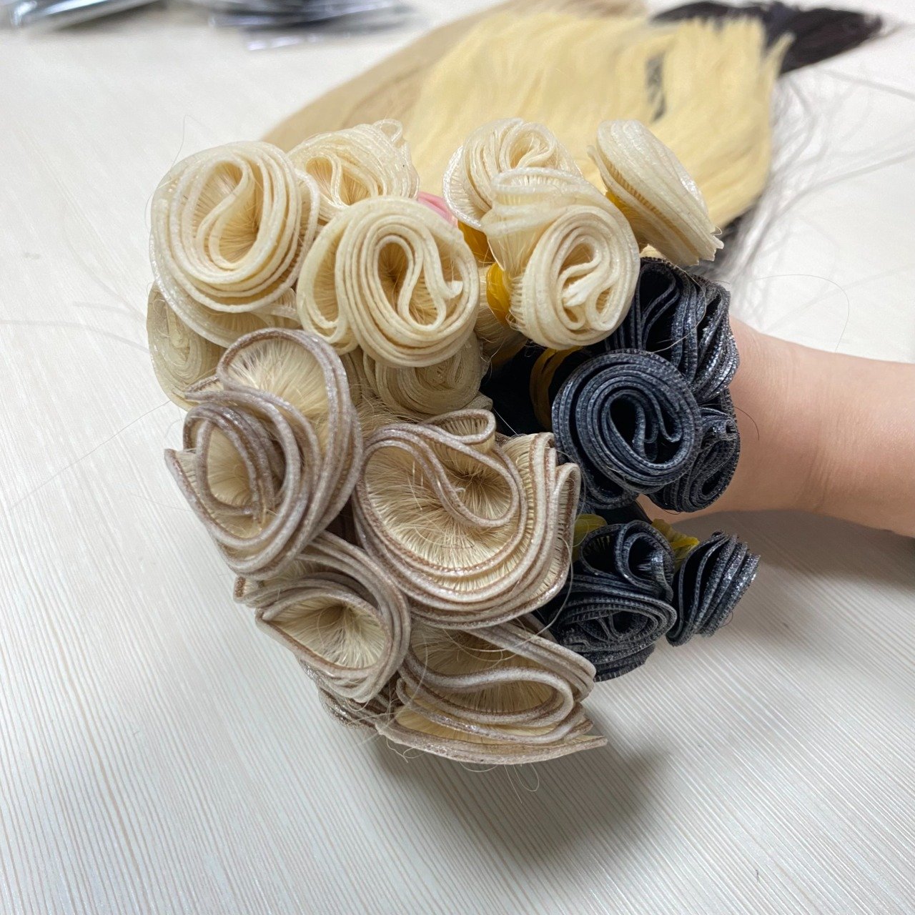 Hair extension and Wig with Fullest hair only human hair unprocessed chemical always strong and smooth