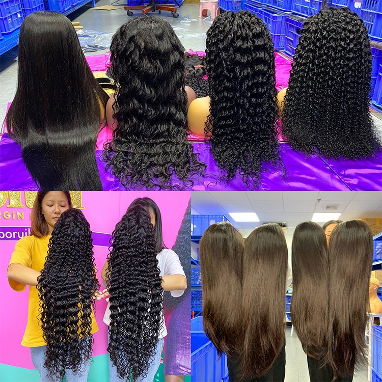 Borui Hair Wholesale Vendor Kinky Curly 13x4 Tranparent Lace Frontal Wigs Unprocessed Virgin Human Hair Wigs For Black Women