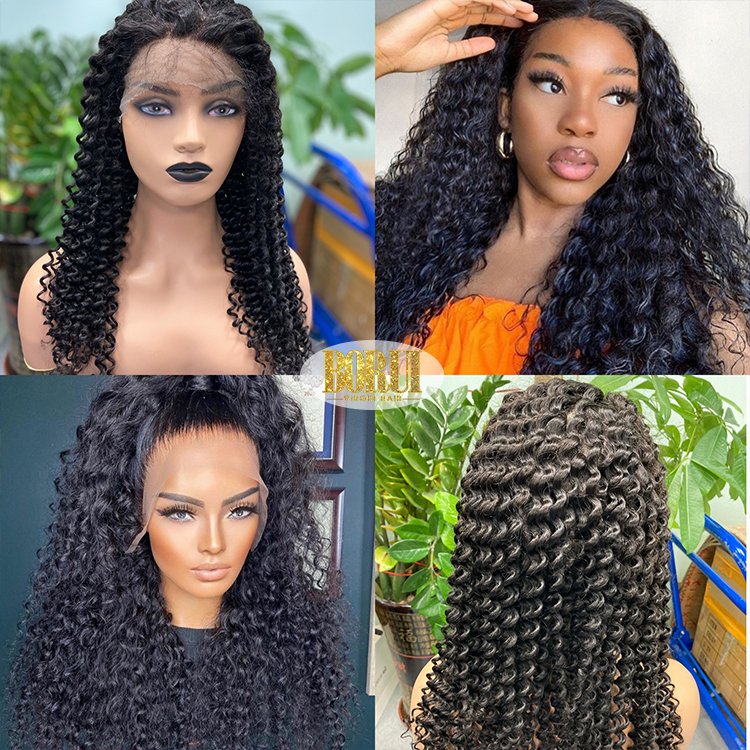 Borui Hair Wholesale Vendor Kinky Curly 13x4 Tranparent Lace Frontal Wigs Unprocessed Virgin Human Hair Wigs For Black Women