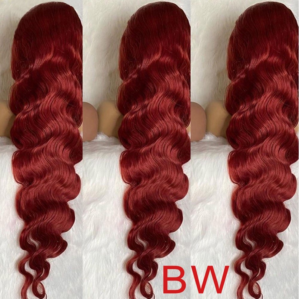 Cheap 13*4 Red Straight/Body Wave/Deep Wave HD Lace Front Wig For Women Brazilian Hair Peruvian Remy Full Lace Human Hair Wigs