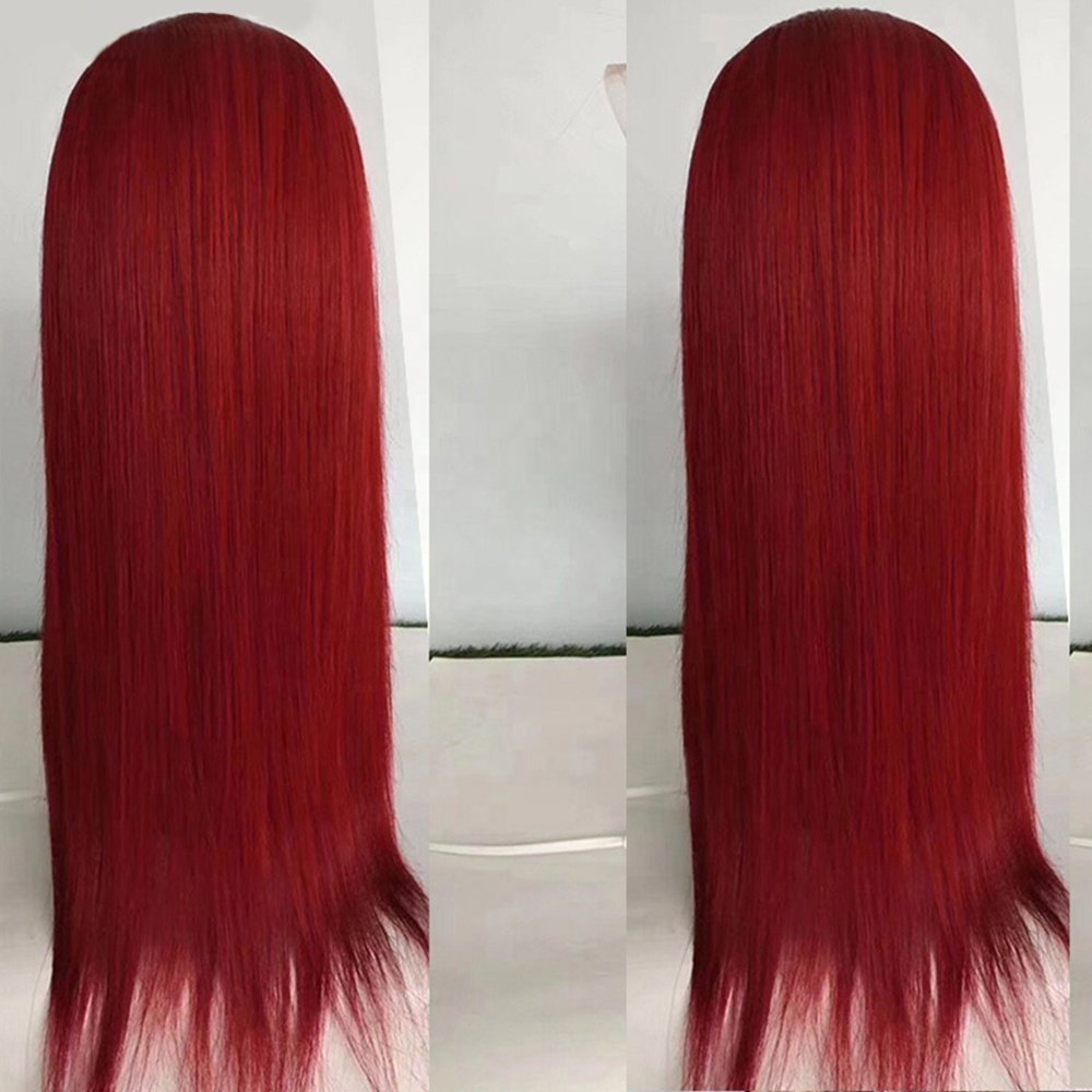 Cheap 13*4 Red Straight/Body Wave/Deep Wave HD Lace Front Wig For Women Brazilian Hair Peruvian Remy Full Lace Human Hair Wigs