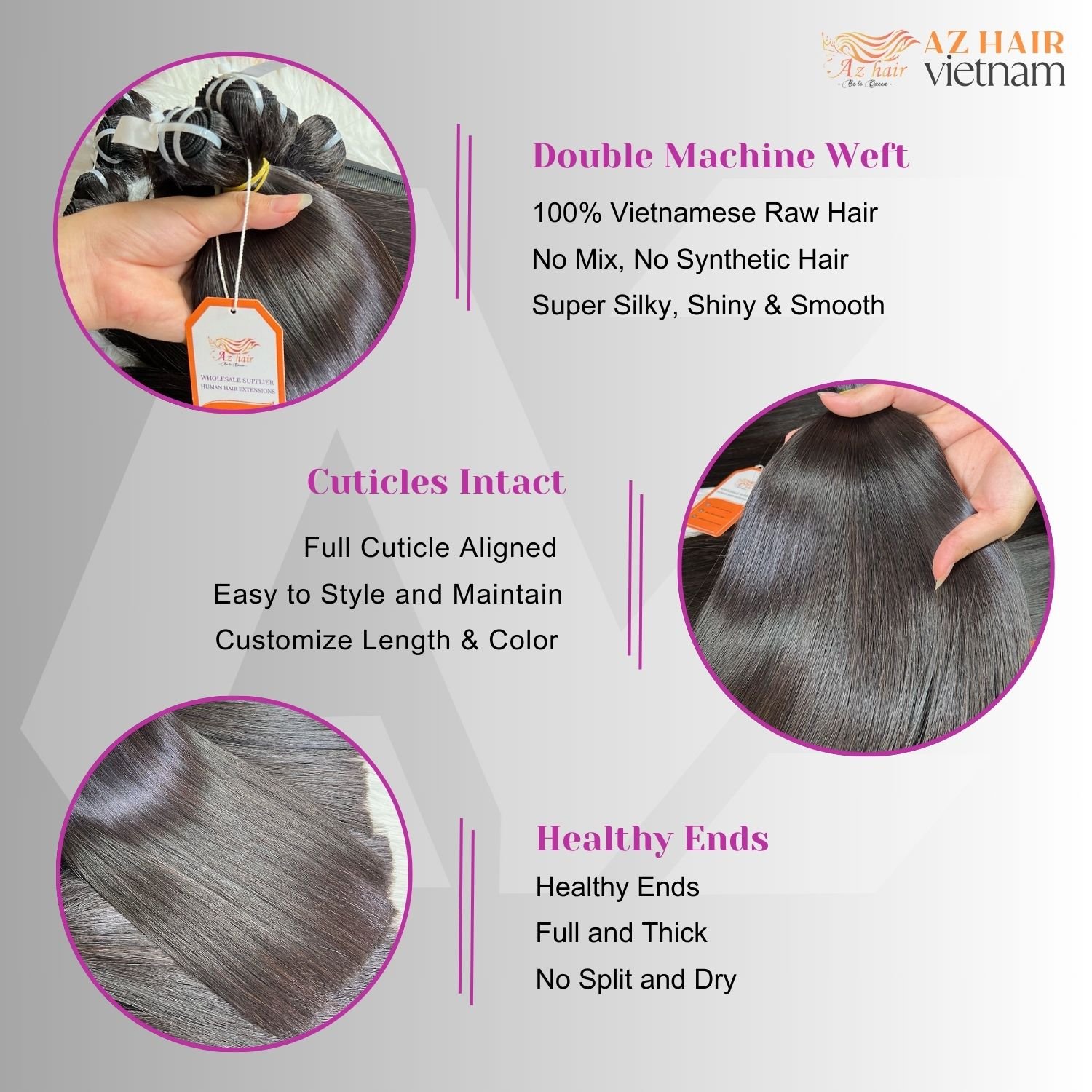 Wholesale Virgin Hair Vendors Super Double Drawn Weft Hair Bundles Vietnamese Human Hair Extensions Long Lasting