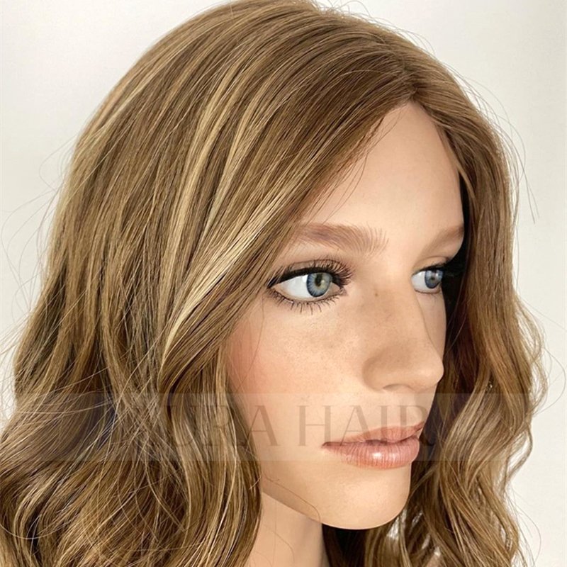 Balayage Color Silk Base Top Wigs European Human Hair Wigs Natural Wave For Women