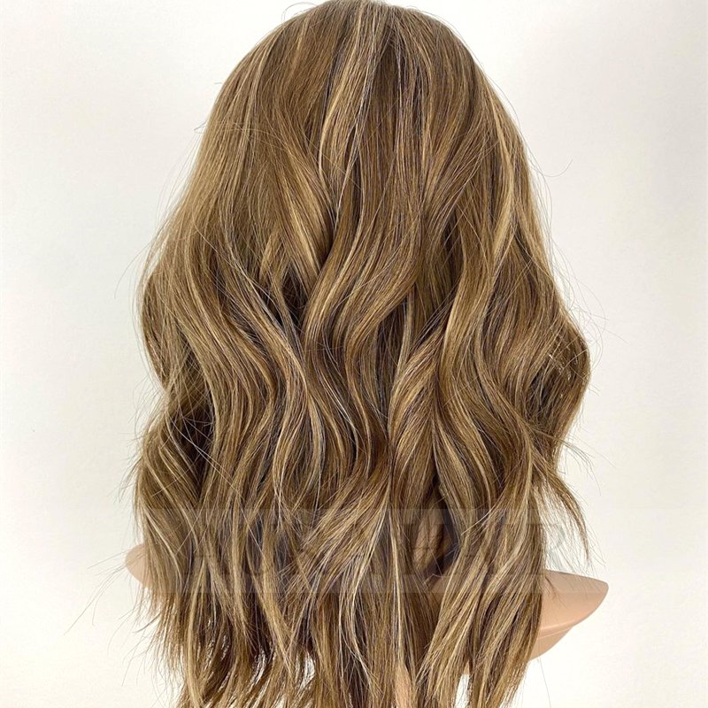 Balayage Color Silk Base Top Wigs European Human Hair Wigs Natural Wave For Women