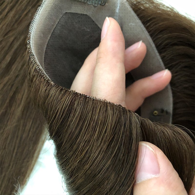 New arrival brazilian virgin hair natural color #1b/#6/#27/613 straight wave mono hair topper Stock