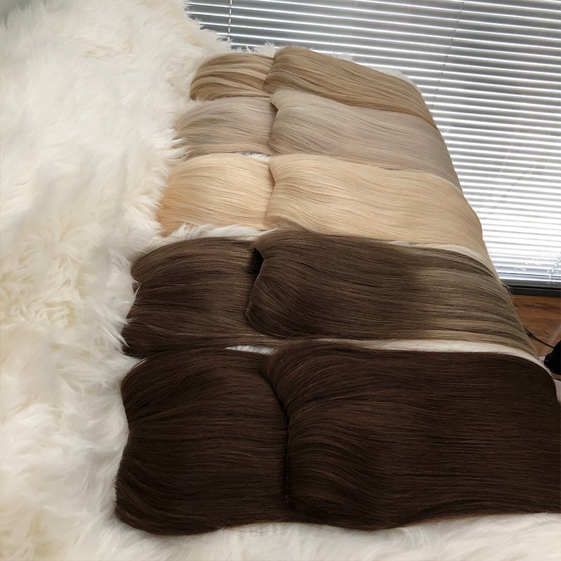 New arrival brazilian virgin hair natural color #1b/#6/#27/613 straight wave mono hair topper Stock