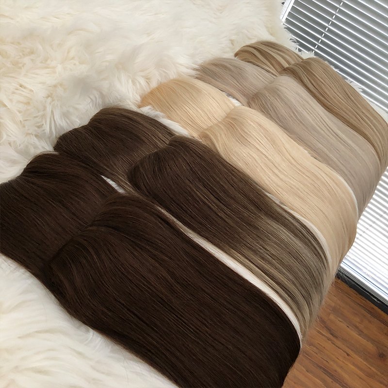 New arrival brazilian virgin hair natural color #1b/#6/#27/613 straight wave mono hair topper Stock