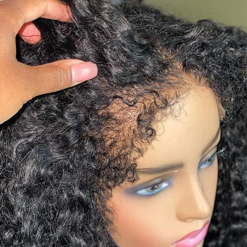 Fuxin Raw Brazilian Hair Wigs Women 250 Density Human Hair Wig Lace Front Wig for Black Afro Kinky Curly 4a 4b 4c Long