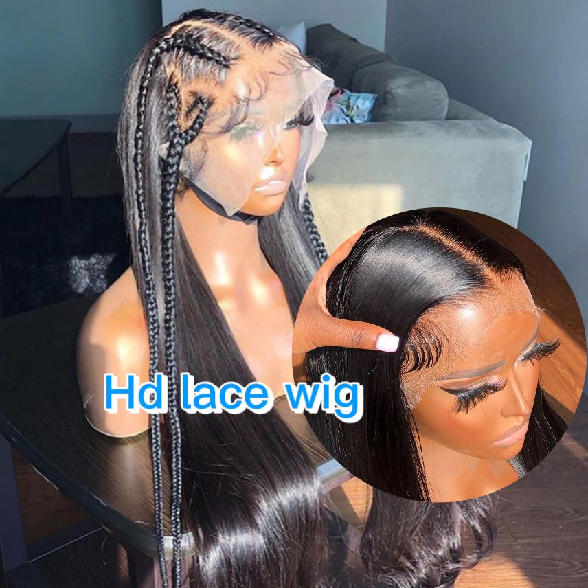 Wholesale Bone Straight Human Hair Wig,13x4 Bleached Knots Hd Lace Front Wig Human Hair,Brazilian Human Hair Wig For Black Women