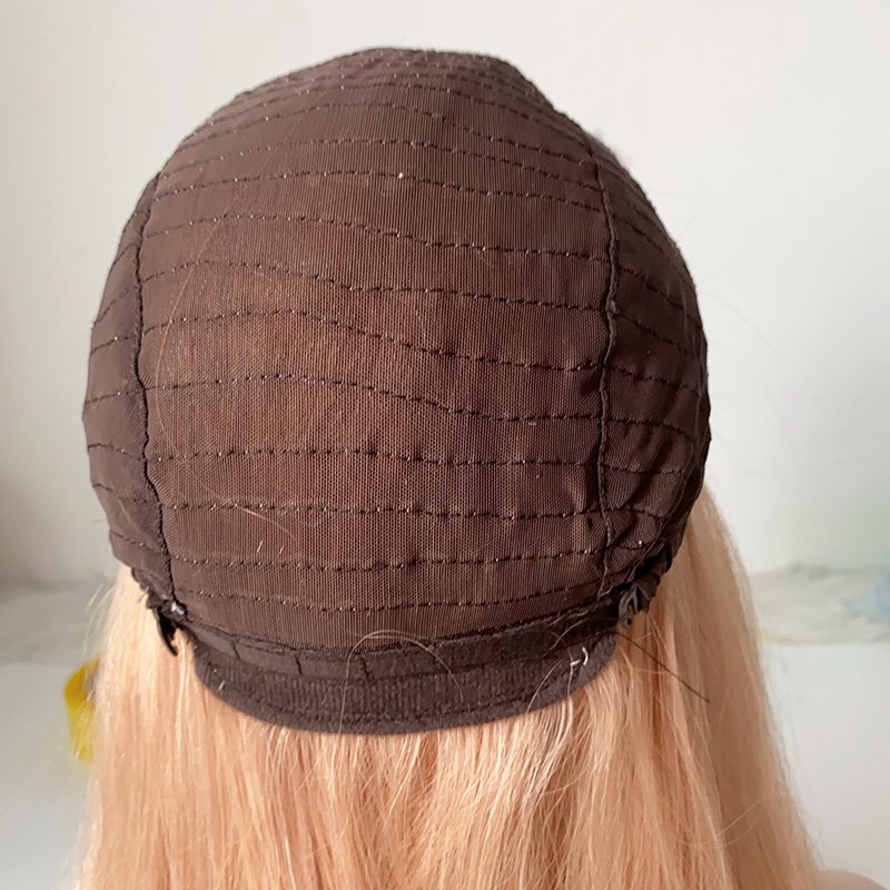 High quality European replacement system blonde color full hand tied 100% real Human virgin Hair straight Silicone Medical Wig