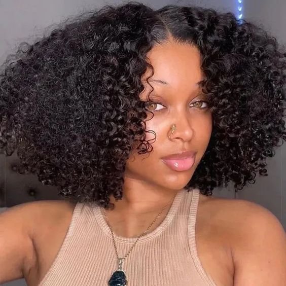 Kinky Curly Perruque Human hair Pre Plucked Lace Curly Bob Wig Bleached Knots Vietnamese Human Hair HD Lace Front Glueless Wig