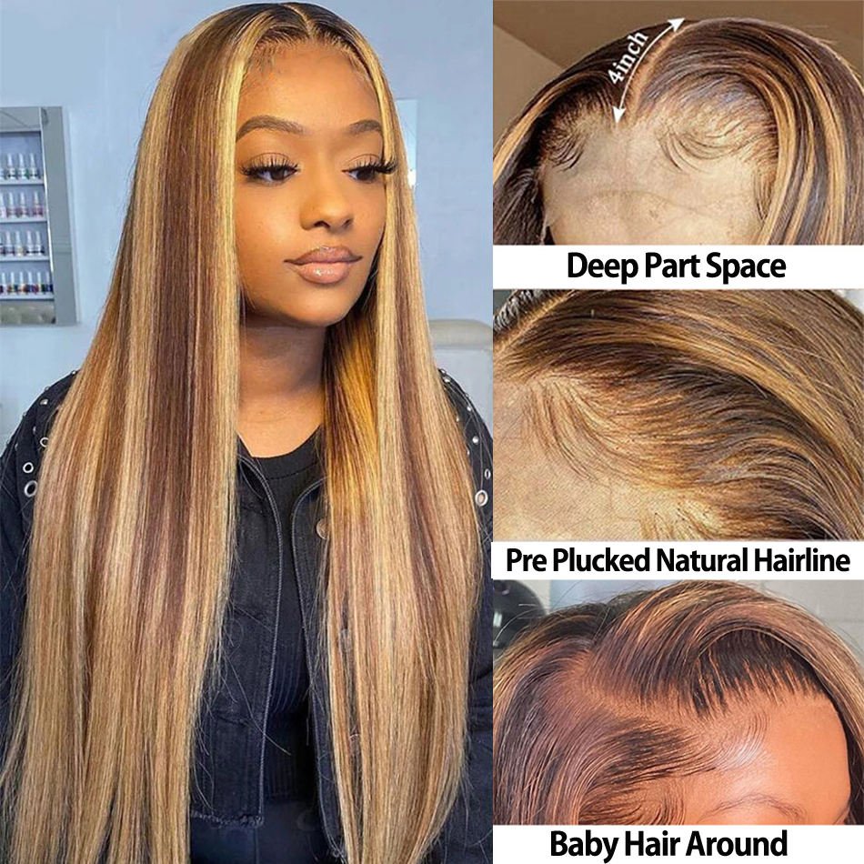 Highlight Hd Lace Frontal Wigs Human Hair Honey Blonde 613 Human Hair Lace Front Wigs For Black Women Full Lace Human Hair Wigs