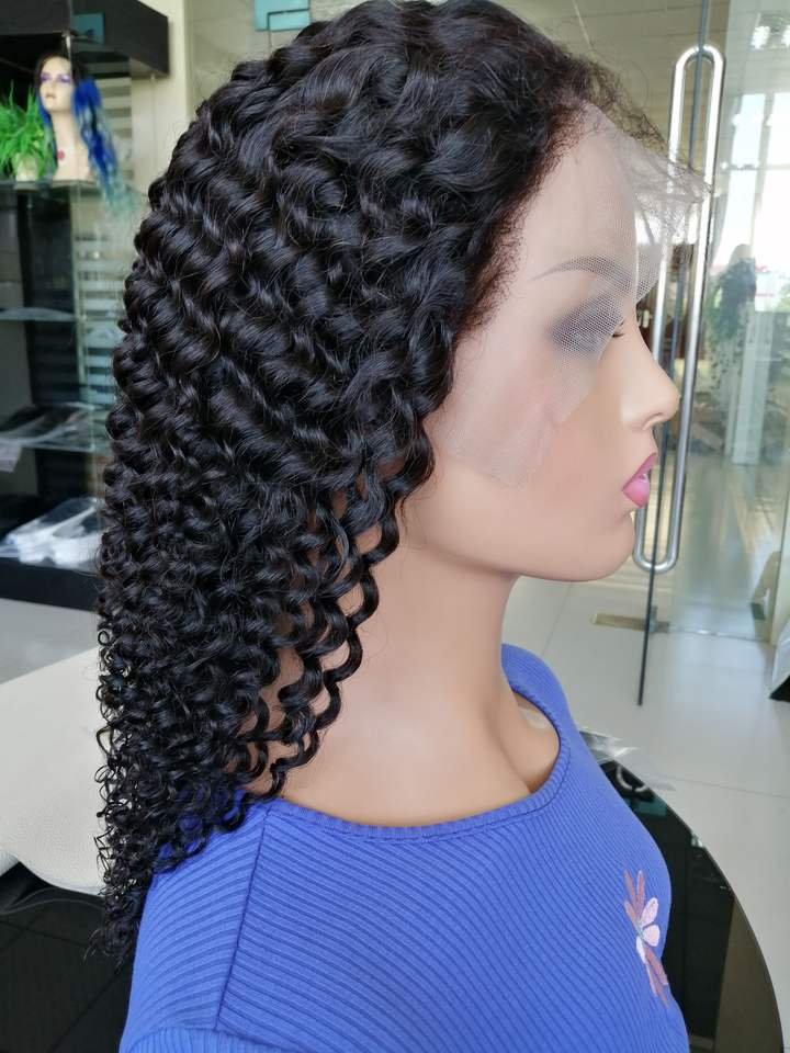 Wholesale Brazilian Virgin Natural Human Hair Hd Lace Frontal Wig Transparent Lace Deep Wave Front Human Hair Wig