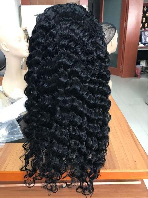 Wholesale Brazilian Virgin Natural Human Hair Hd Lace Frontal Wig Transparent Lace Deep Wave Front Human Hair Wig