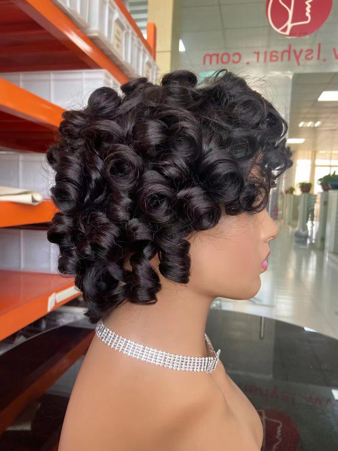 Natural Human Hair Wigs Machine Made Brazilian Afro Wave Short Wig,100% Human Hair Wigs For Women