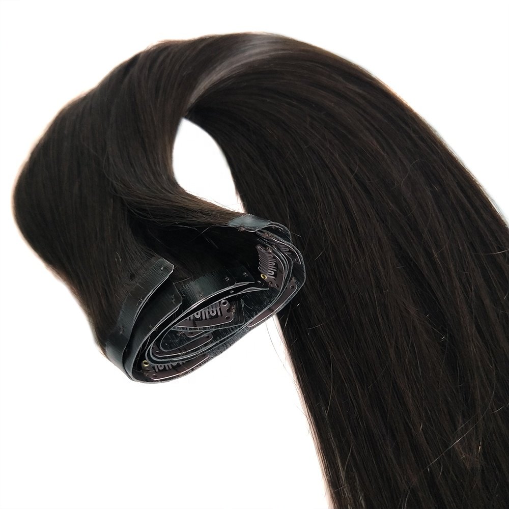 High Quality Wholesale Virgin Human Brazilian Ombre Invisible Seamless Clip In Hair Extensions