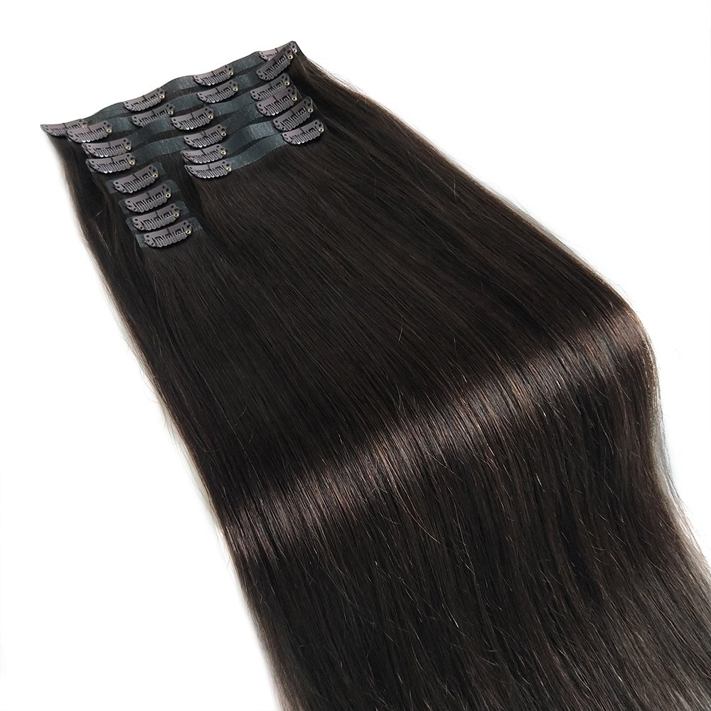 High Quality Wholesale Virgin Human Brazilian Ombre Invisible Seamless Clip In Hair Extensions