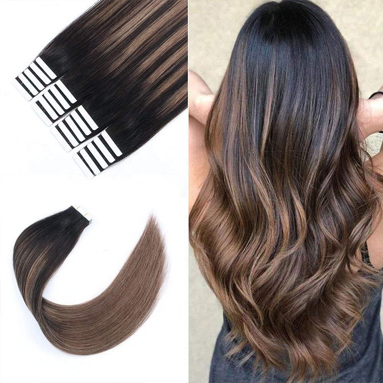 High Quality Wholesale Virgin Human Brazilian Ombre Invisible Seamless Clip In Hair Extensions