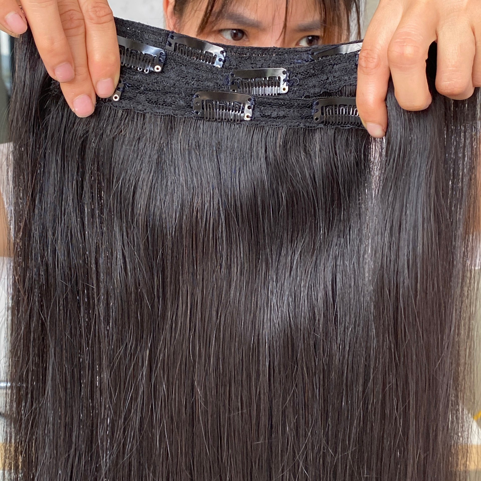 Remy Human Clip in Hair Extensions Wholesale Seamless genius Weft Clip in Hair Extension Top Quality