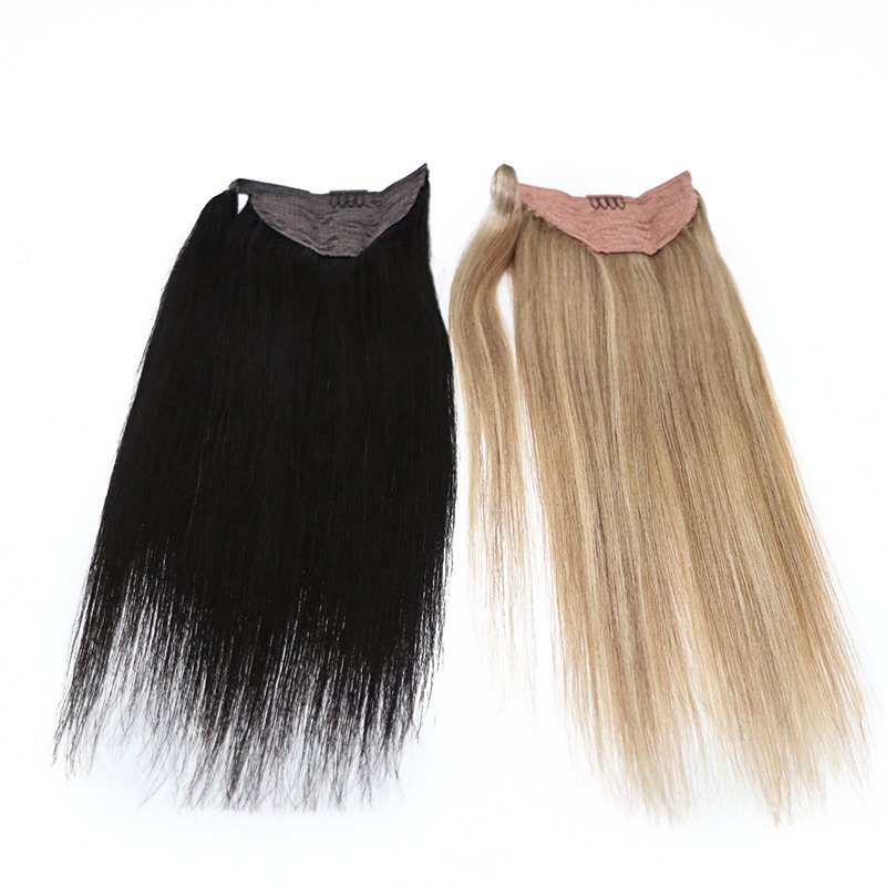 Top Unprocessed Natural Human Hair Ponytail Extension 100g Full Ponytail Brazilian Hair Clip Ponytail Black Brown 613 Colors