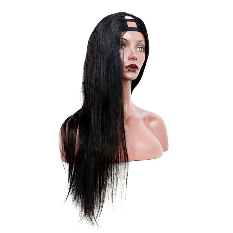Wholesale None lace Wig Human Hair U Part V part Brazilian Hair Long Large 100% Virgin Remy Human Hair Wig 150% density