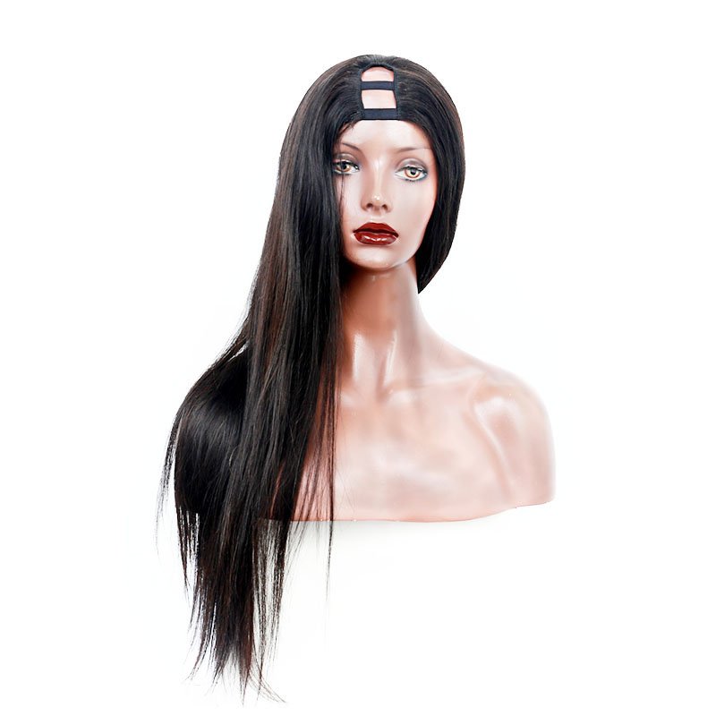 Wholesale None lace Wig Human Hair U Part V part Brazilian Hair Long Large 100% Virgin Remy Human Hair Wig 150% density