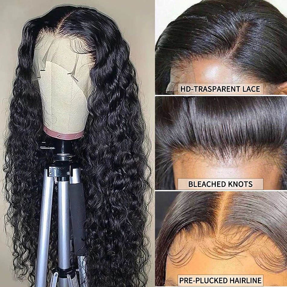 Wholesale Raw Indian Virgin 180% Density Human Hair Hd Full Lace Frontal Wig Natural Transparent Lace Front Human Hair Wigs