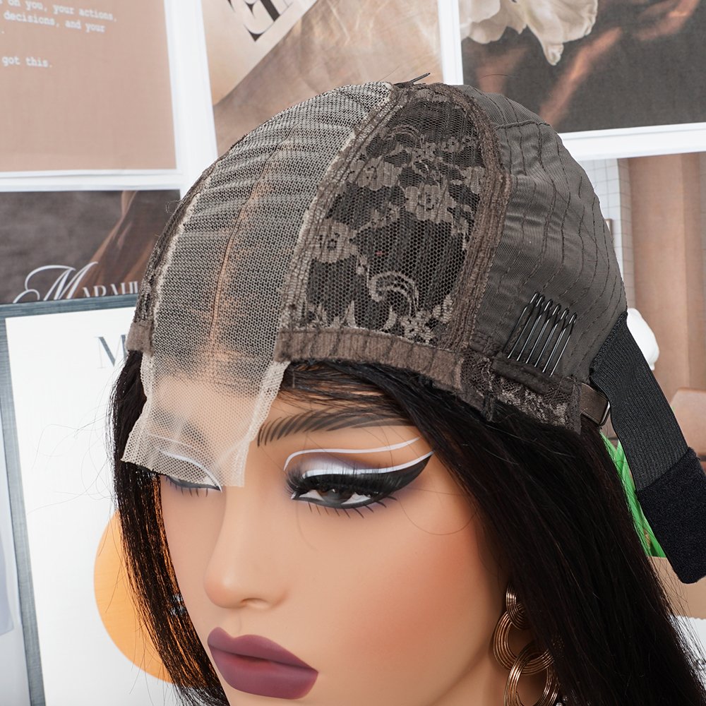 Kim K Closure straight Wig Glueless HD Lace Front Wig Long Straight Brazilian Remy Human Hair Wig for Women