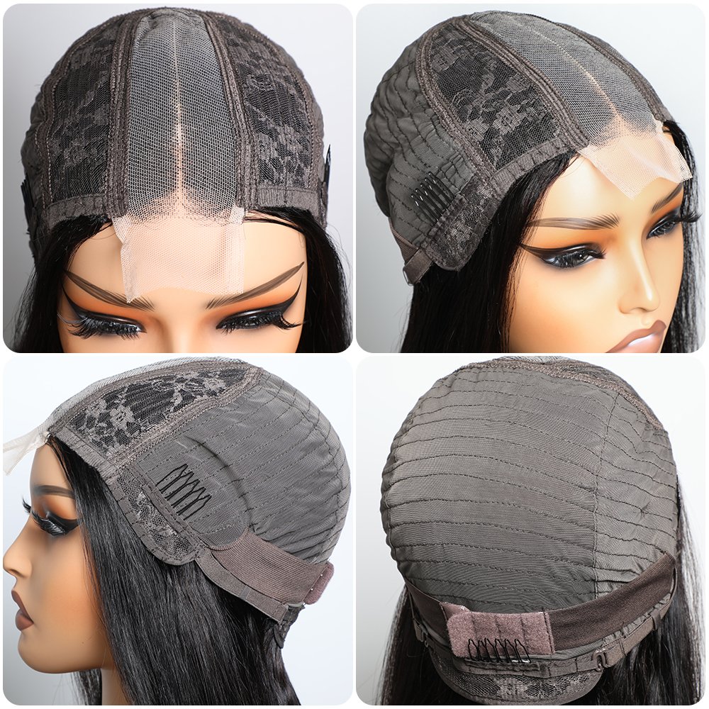 Kim K Closure straight Wig Glueless HD Lace Front Wig Long Straight Brazilian Remy Human Hair Wig for Women