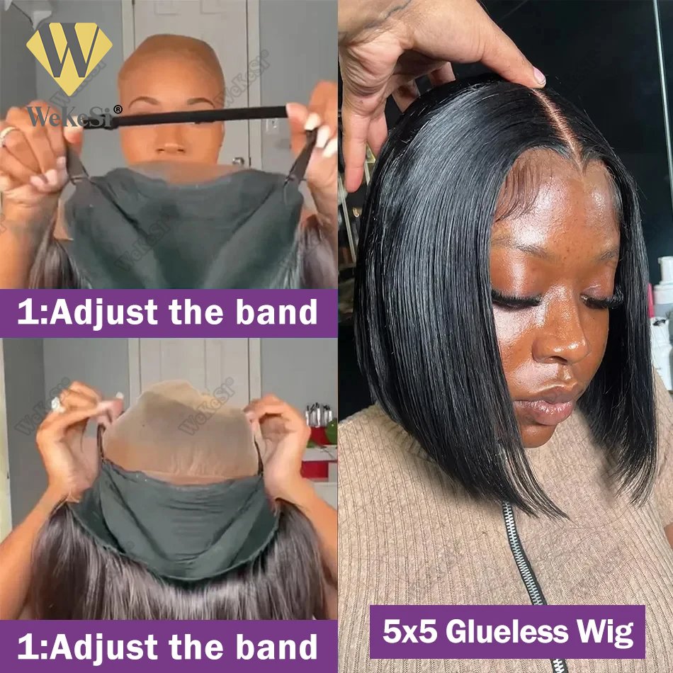 Bob Wig Brazilian Hair Lace Front Human Hair Wigs Short Bob Wig Pre Plucked Natural Color 4x4 Lace Part Lace For Women