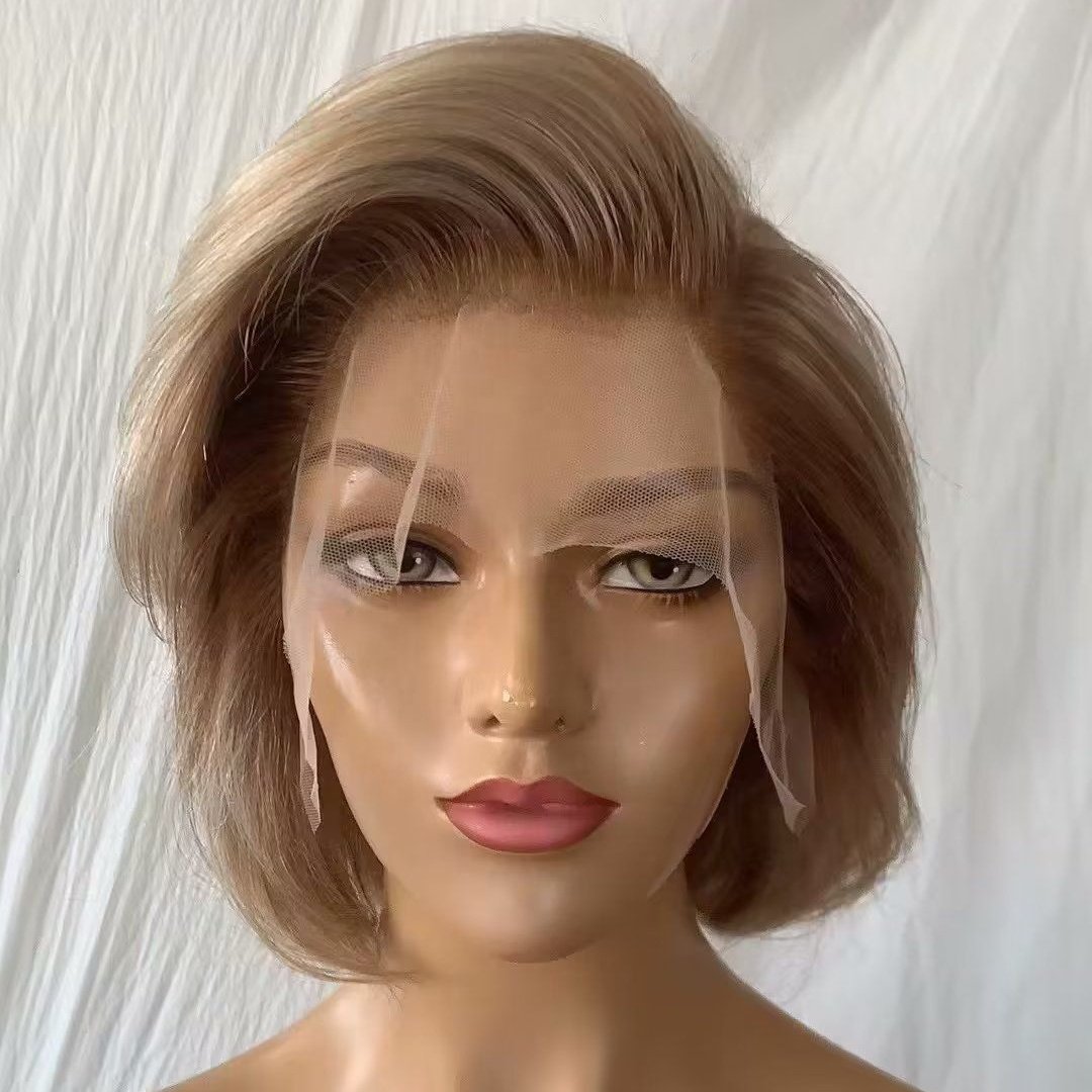 Hot Selling pixie cut human hair wigs blonde ombre pixi beauty High Quality brazilian short bob pixie cut lace wig 13x4 13x6
