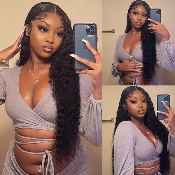 Brazilian Hd Lace Front Human Hair Wig Unprocessed Virgin Hair Curly Cuticle Aligned Water Wave Lace Frontal Wig For Women