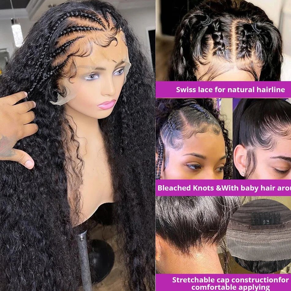 Brazilian Hd Lace Front Human Hair Wig Unprocessed Virgin Hair Curly Cuticle Aligned Water Wave Lace Frontal Wig For Women