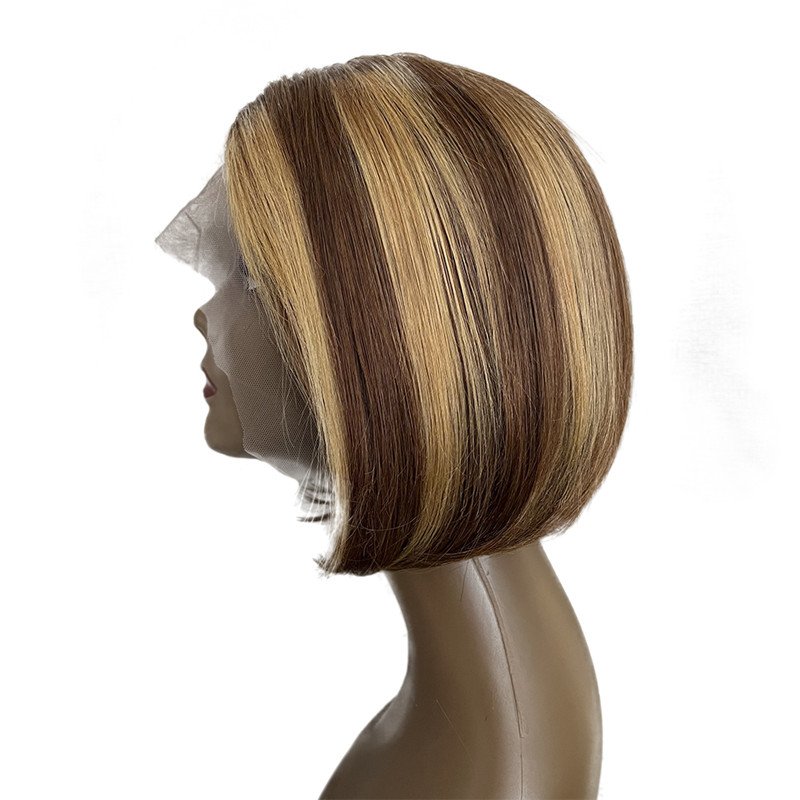 TP 4/27 highlight piano color T part 13*4*1 lace front bob wig brazilian human hair wigs for women