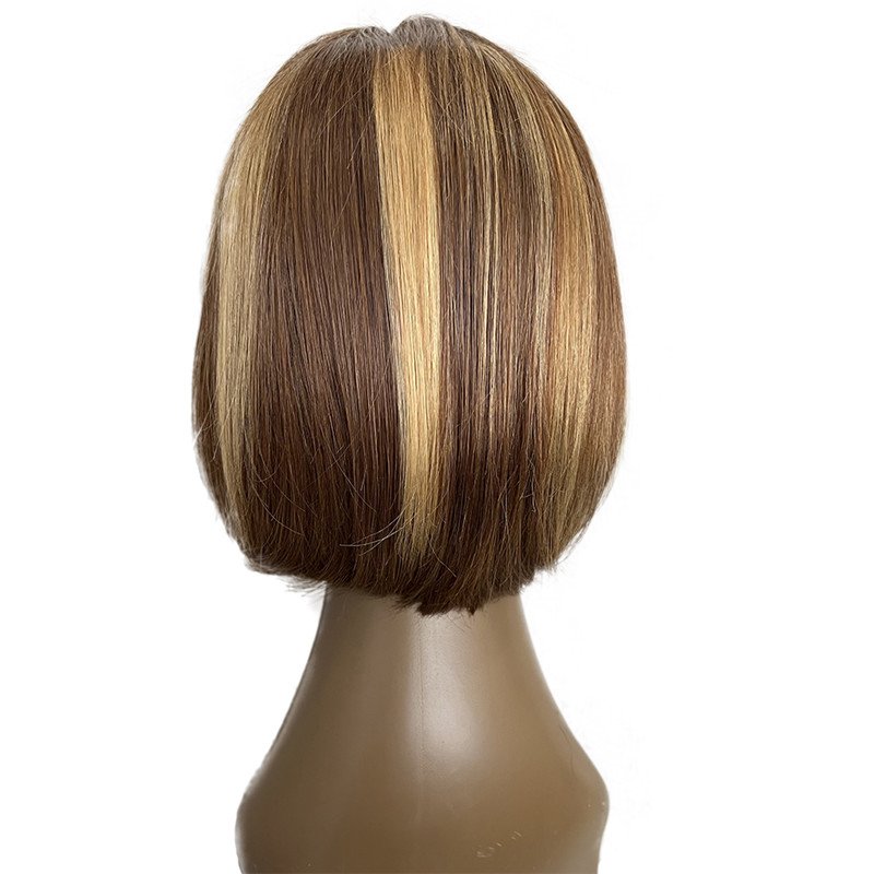 TP 4/27 highlight piano color T part 13*4*1 lace front bob wig brazilian human hair wigs for women