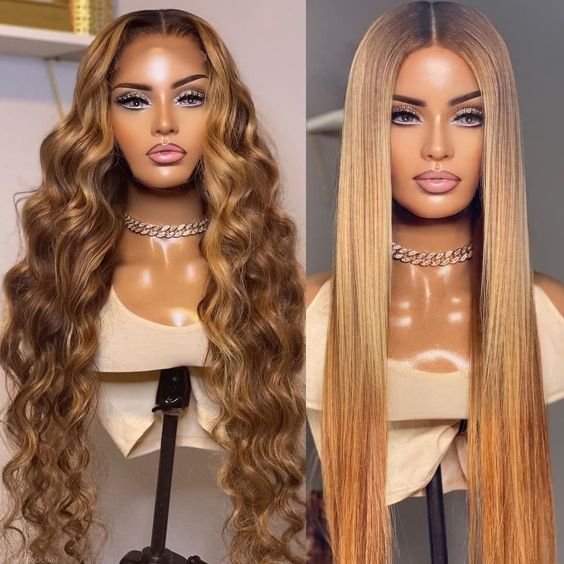 100% Real Mink Brazilian Human Hair Highlight Wig Ombre Color Full HD Swiss Lace Cuticle Aligned Virgin Hair Wig With Dark Roots