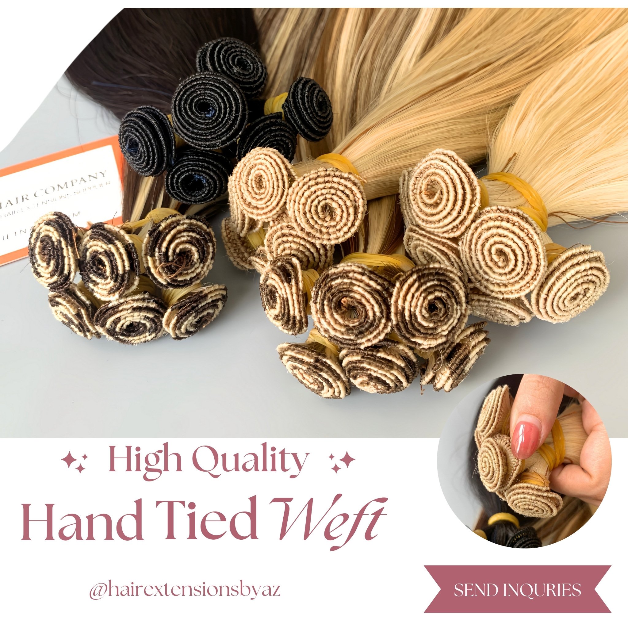 Top Selling Best Quality Super Double Drawn Hand Tied Weft Hair Extensions Customize Color 100% Raw Virgin Hair