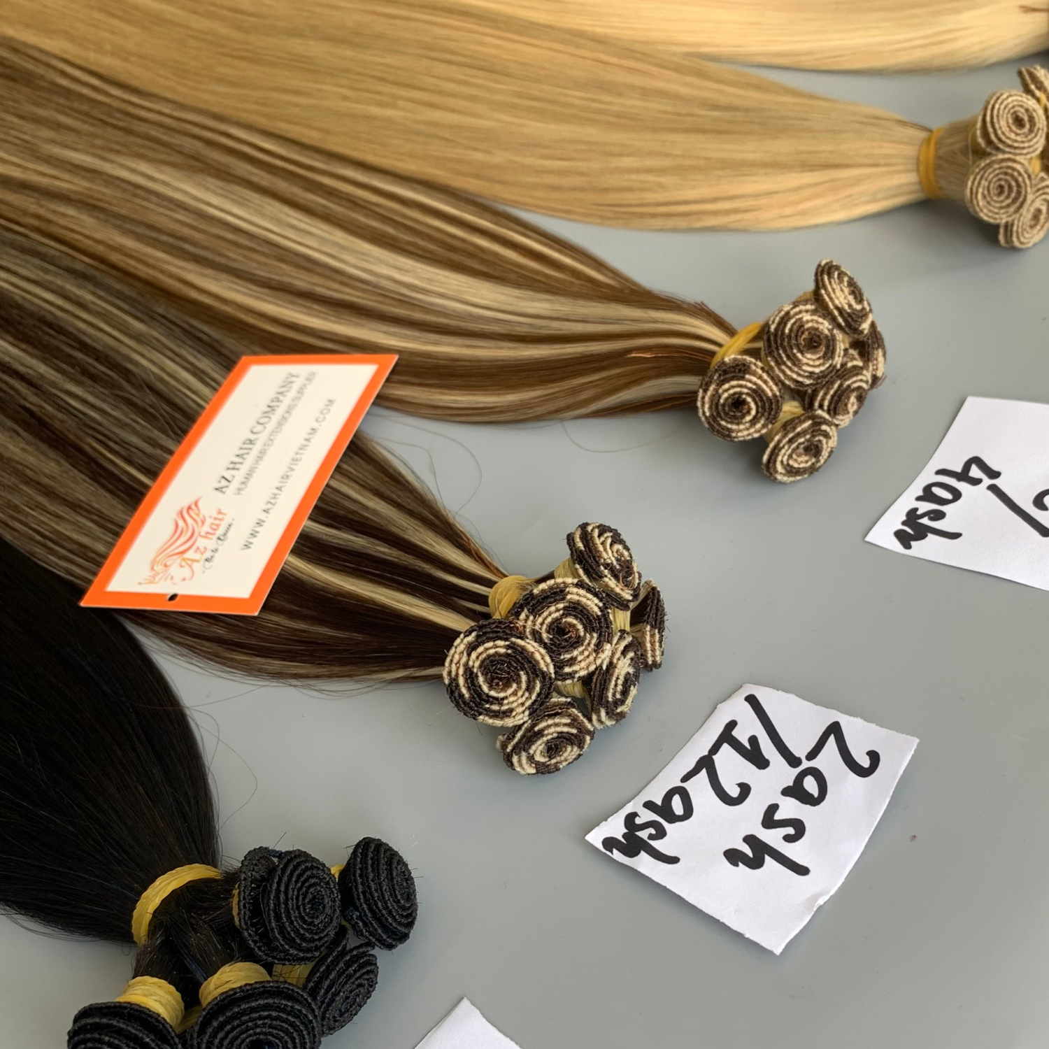 Top Selling Best Quality Super Double Drawn Hand Tied Weft Hair Extensions Customize Color 100% Raw Virgin Hair