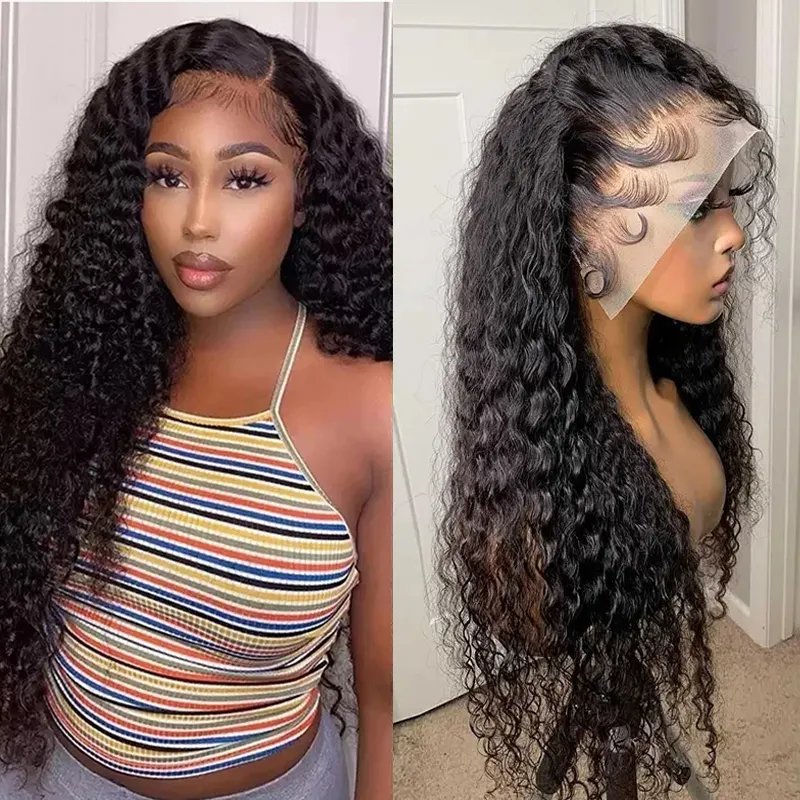 Vietnamese Raw Human Hair Lace Front Wig Water Wave 13x4 Transparent Hd Lace Frontal Wig 30 inch Human Hair Wigs For Black Women
