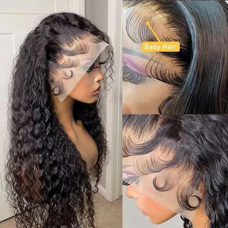 Vietnamese Raw Human Hair Lace Front Wig Water Wave 13x4 Transparent Hd Lace Frontal Wig 30 inch Human Hair Wigs For Black Women