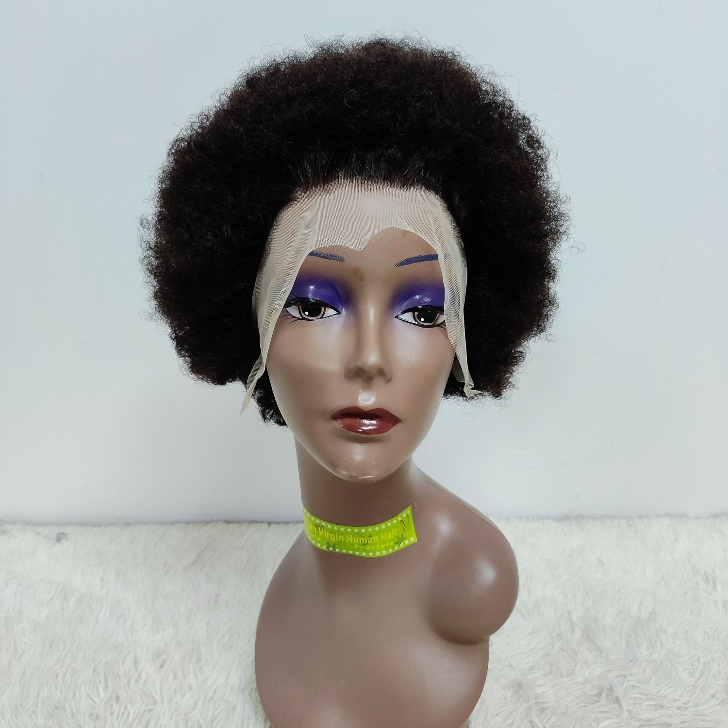 Letsfly Nice Afro Wig 100% Human Hair 13*4 Lace Frontal Ear to Ear Wholesale Yaki Natural Hair Wigs Fast Shipping