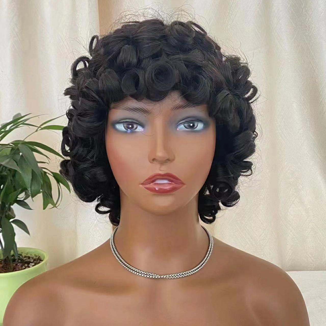 Wholesale Brazilian Human Hair Short Curly Wigs Pixie Cut Human Hair Wigs For Black Women