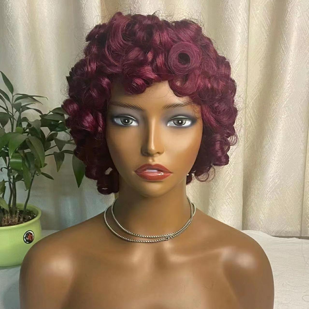 Wholesale Brazilian Human Hair Short Curly Wigs Pixie Cut Human Hair Wigs For Black Women