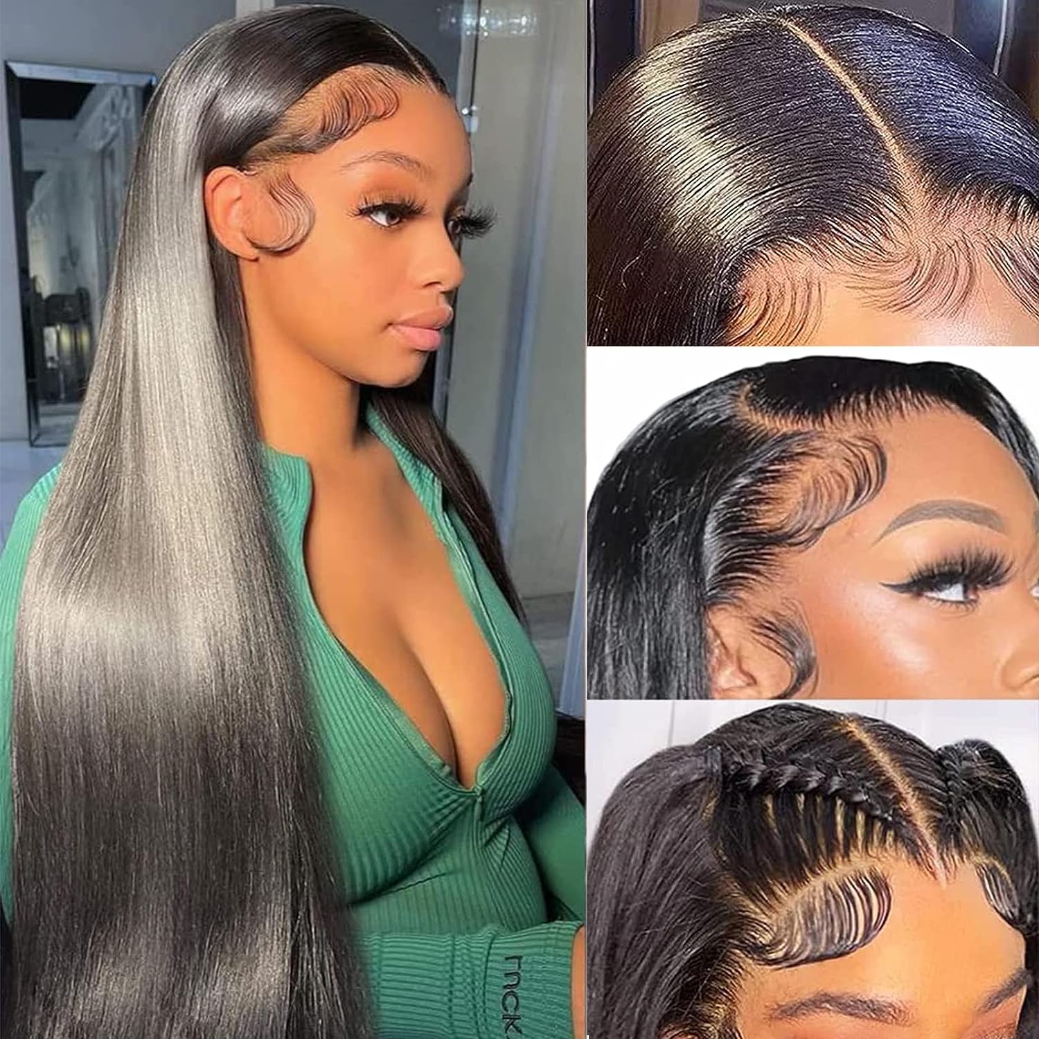 Cheap Raw Brazilian Hair Pre plucked Bleached Knots Long Bone Straight Glueless 13x4 13x6 Full HD Lace Frontal Human Hair Wigs