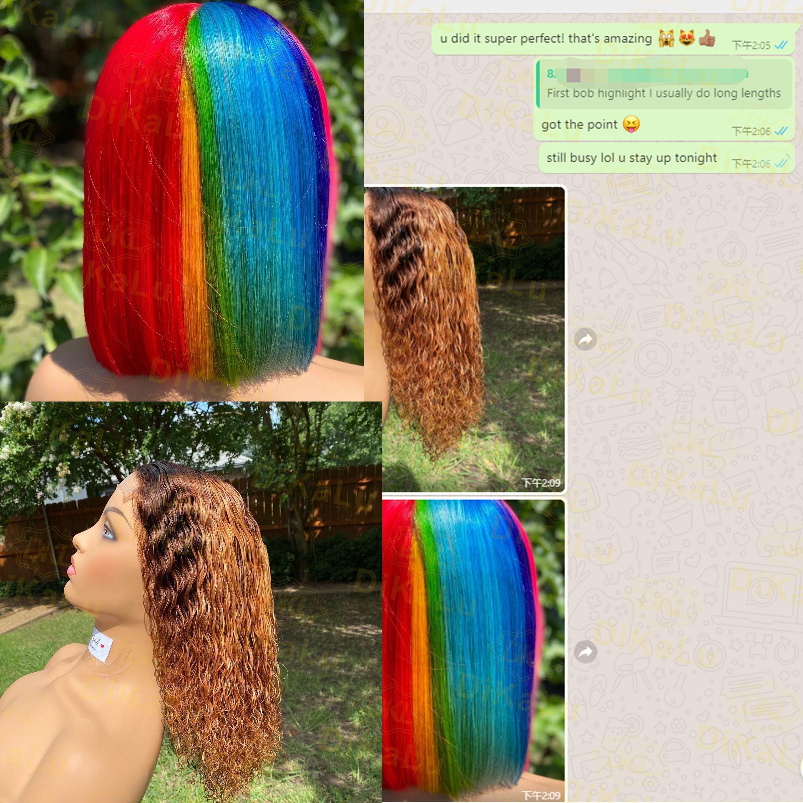 Ombre Blue Colored Body Wave Wigs Lace Front Human Hair Wigs For Women Remy Hair Peruvian 13x4 HD Transparent Frontal Lace Wig