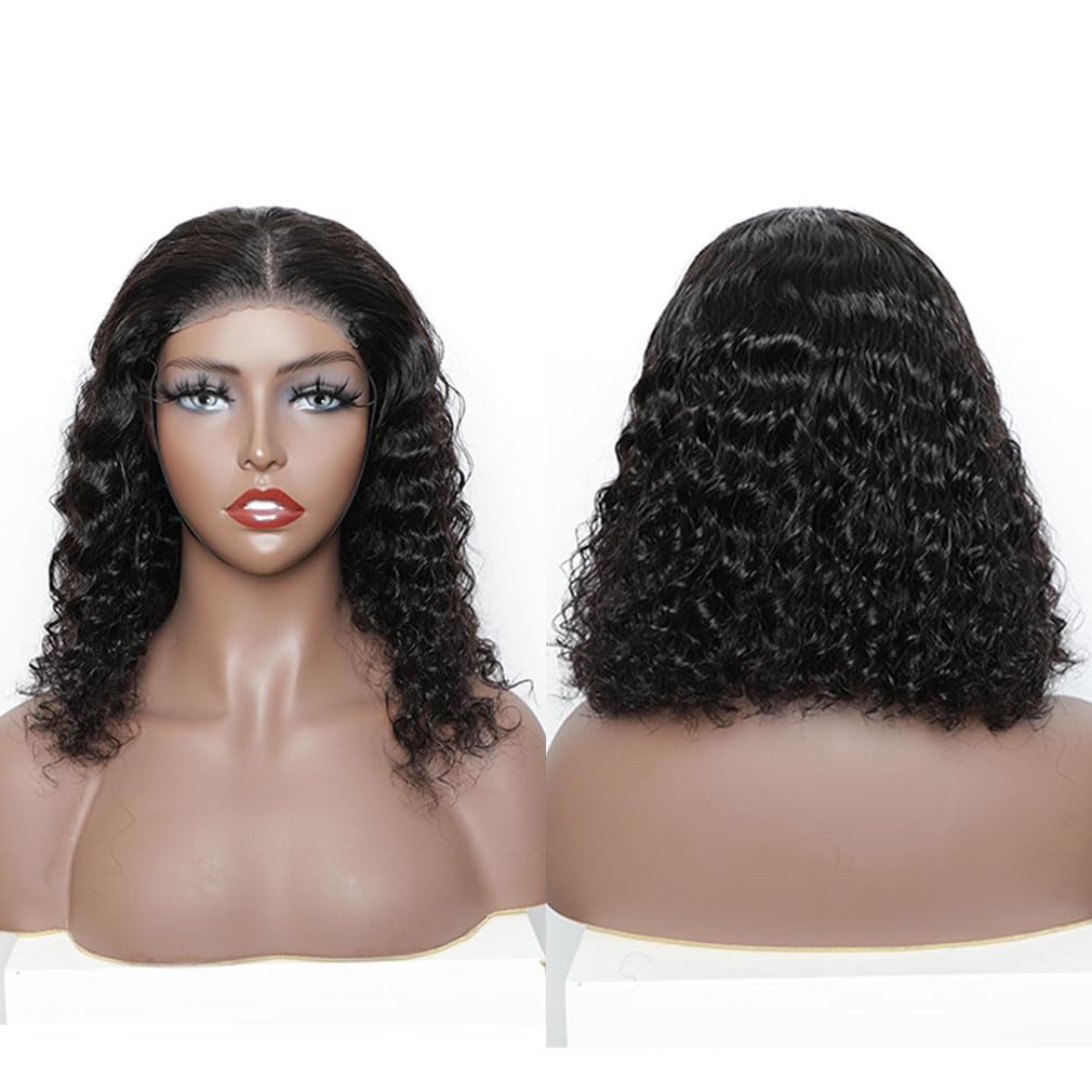 4X4 Raw Vietnamese Double Drawn Curly Wigs Human Hair Glueless Lace Front Bob Wig Human Hair Wear & Go Natural Human Hair Wigs
