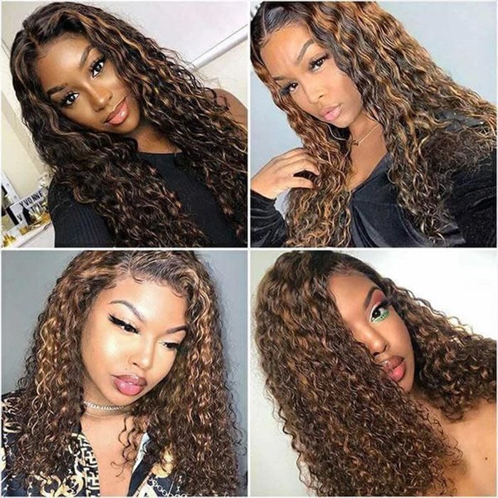 Afro Kinky Curly Bob Wig With Bangs Machine Made Pixie Cut Closure Wigs For Black Women Brazilian Curly T Part Human Hair Wigs