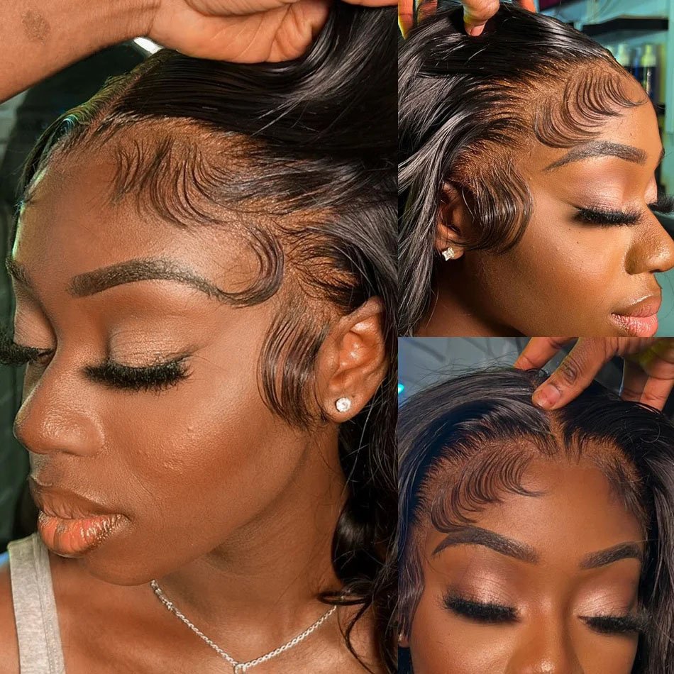 Body Wave 13x4 Transparent Lace Front Bob Wig Human Hair Wigs 180 Short LooseBody Wave TPart Lace Frontal Bob Wigs For Women