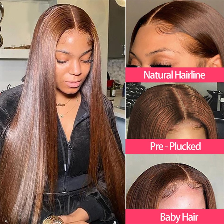 Cheap Light Brown Raw Human Hair Lace Front Wigs 360 Full Lace Human Hair Wigs For Black Women Hd Lace Frontal Wigs Human Hair