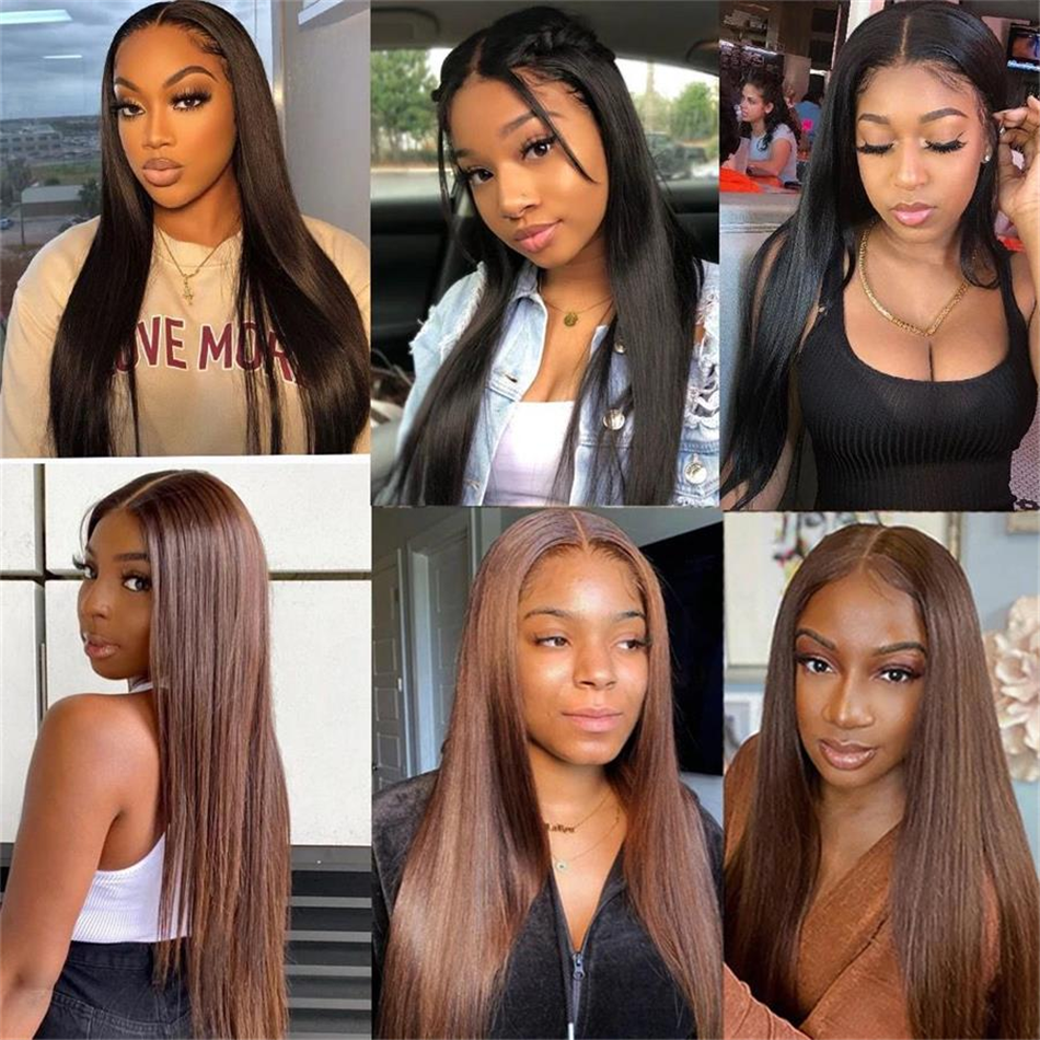 Cheap Light Brown Raw Human Hair Lace Front Wigs 360 Full Lace Human Hair Wigs For Black Women Hd Lace Frontal Wigs Human Hair